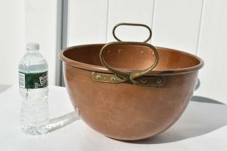 Large Vintage Brass Handle Copper Candy Kettle/ Cauldron/pot Made In England
