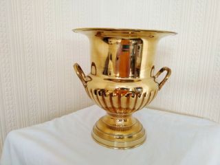 Antique Large Brass Planter Wine Bucket - Country House