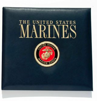 Us Marines Leather Bound Scrapbook Photo Album Marine Corps United States Usa