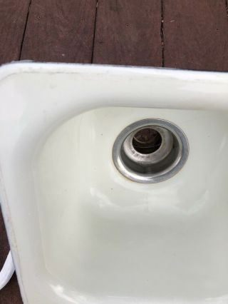 Antique Cast Iron White Porcelain Sink 12x12 3