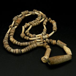 Kyra - Ancient Bone128/fossil16/shell4/terracotta1 Beads - Saharian Neolithic