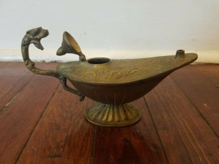 Vintage Brass Aladdin Genie Lamp Incense Burner