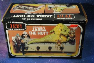 Vintage COMPLETE CANADA BI - LOGO Star Wars Jabba the Hutt Playset BOX KENNER 2