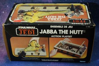 Vintage COMPLETE CANADA BI - LOGO Star Wars Jabba the Hutt Playset BOX KENNER 3
