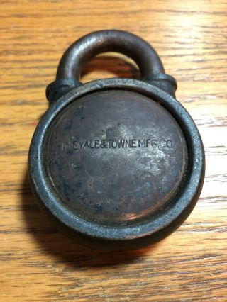 Antique Vintage Yale & Towne Mfg.  Co.  326 Padlock Round Lock W/o Key No Key