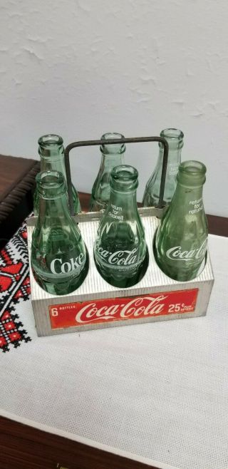 Vintage Coca Cola Aluminum 6 Pack Caddie Bottle Carrier Metal Coke Display Set