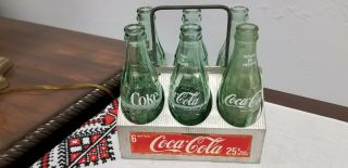 Vintage Coca Cola Aluminum 6 Pack Caddie Bottle Carrier Metal Coke Display Set 2