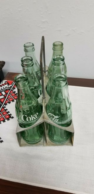 Vintage Coca Cola Aluminum 6 Pack Caddie Bottle Carrier Metal Coke Display Set 3