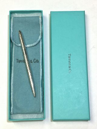 Vintage Tiffany & Co Sterling Silver Ladies Ballpoint Purse Pen In Pristine Box