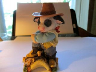 Mary Moo Moo Cow Boy Figurine W Saddle Your Mine Western