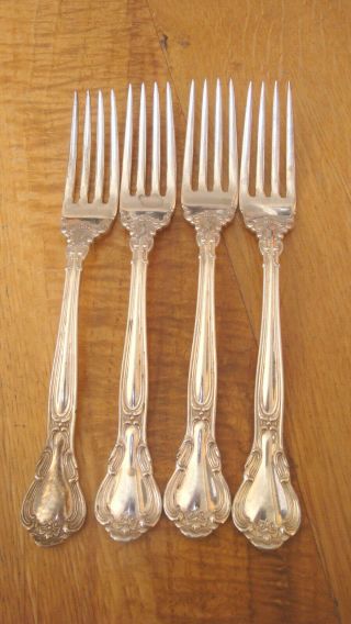 Four 4 Vtg Gorham Sterling Silver Dinner Forks Chantilly 6 1/2 " No Mono Old Mark