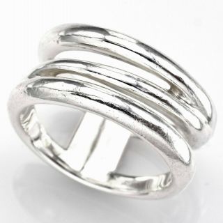 Tiffany & Co.  Sterling Silver Zig Zag Wide Band Ring 9.  5g Size 7.  5
