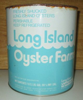 Vintage Long Island Oyster Gallon Tin Can - Packer Ny 3