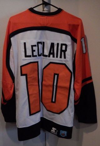 Vintage Starter Nhl Philadelphia Flyers John Leclair 10 Hockey Jersey M White