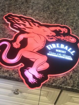 20” Fireball Whiskey Lighted Led Bar Sign Liquor Display