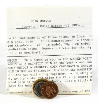 Scarce Vintage Magicians Coin Magic - Coin Unique By Eddie Gibson 1983