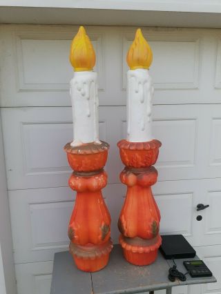 2 Vintage Poloron Blow Mold Candles 53 " Tall,