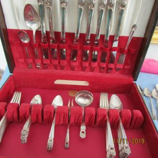1847 Rogers Bros Silverplate Flatware Eternally Yours 53 Pc Set For 8,  Serving