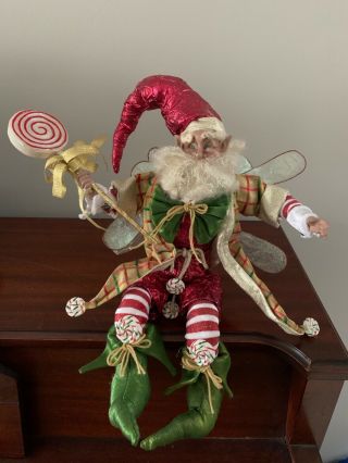 Mark Roberts Peppermint Christmas Fairy Large Lollipop Doll
