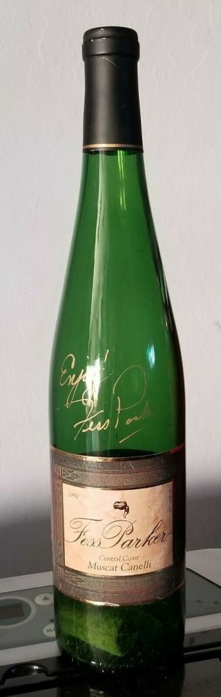 Autographed Fess Parker Wine Bottle