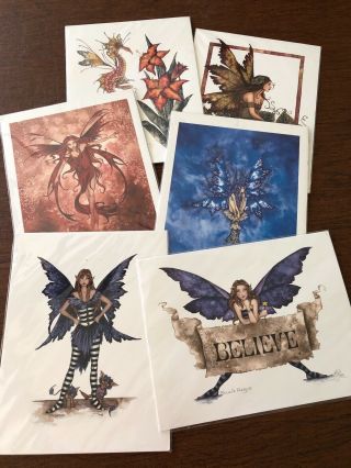 6 Amy Brown Faerie Prints Pre - Owned Never Opened 8 1/2 X 11