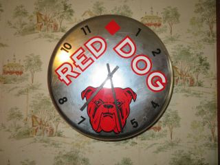 Vintage Red Dog Beer Advertising Clock,  Circa 1995 - Man Cave
