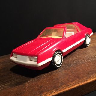Vintage Toy Car Ford Mustang Plastic Gay Toys Inc 720 Usa Red T Top