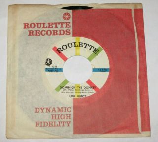 Lou Monte 7 " 45 Hear Dominick The Donkey Roulette Christmas At Our House 1960