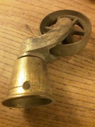 Unusual Antique Brass Castors - Quality - Cope & Collinson Patent 3