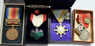 Ww2 Sacred Treasure Sterling Silver Rising Sun Medal Badge Japanese Red Cross