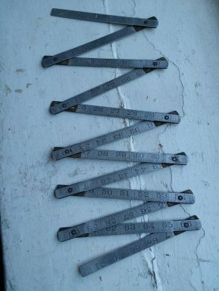 Vintage Aluminum Folding Metal Ruler 72 " Measure Tool Made In Usa