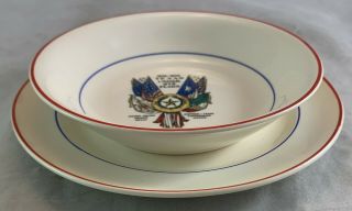 1936 Texas Centennial Dallas World Fair Pottery Small Bowl & Serving Dish