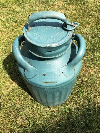 Vintage 1930s Ellisco & Sons Philadelphia Pa 5 Gallon Metal Oil Gas Can With Lid