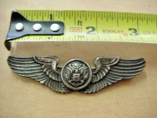 Ww2 Sterling Silver Aaaf Us Army Air Force Aircrew 3 Inch Wing Pin N.  S.  Meyer