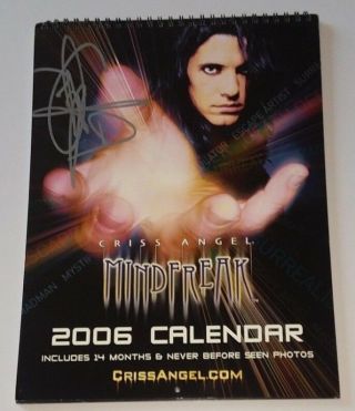 Criss Angel Mindfreak Bold Autograph On 2006 Calendar; Angel Productions Inc.
