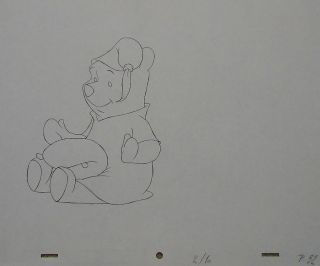 Walt Disney Animation Art Cel Production Drawing Winnie The Pooh Bear Honey 33