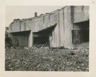 Wwii Dec 1944 35th Evac Hosp In Teting France Photo 3 Wrecked German Pillbox