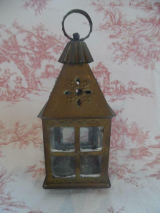 Vintage Brass Candle Lantern - Great For Christmas