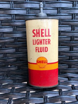 Shell Lighter Fluid Lead Top Oiler Can