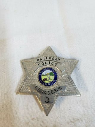 Vintage Railroad Police Badge - Chicago South Shore And South Bend Railroad