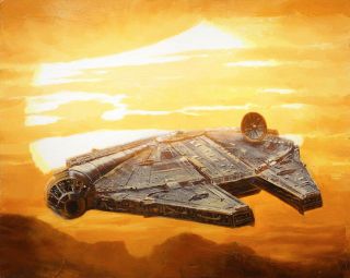 Acme Archives Star Wars Giclee On Canvas " Falcon Sunset " By Christopher Clark