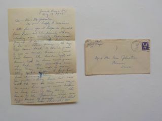 Wwii Letter 1945 Missing In Action Panora Iowa Mia Jewell Ridge Virginia Ww2