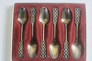 Set Of Six David Andersen Silver Demitasse Spoons Oslo Norway 1960 Boxed