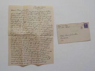 Wwii Letter 1945 Missing In Action Crew Families Praying Chester Mississippi Ww2
