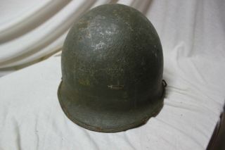 US Military WW2 Army USMC M1 Rear Seam Helmet Swivel Bale Unrestored28 3