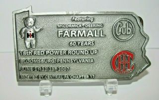Farmall Cub Tractor Ih International 2007 18th Red Power Round Up Belt Buckle Pa