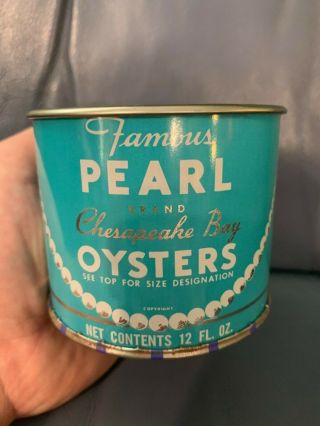 Famous Pearl Brand Chesapeake Bay Oyster Can - Mcnasby Oyster Co,  Annapolis,  Md