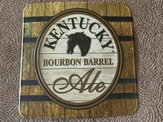 Kentucky Bourbon Barrel Ale Sign Embossed Tin Advertising Display Sign 24” X 24”