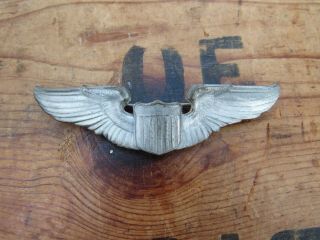 Ww2 Us Army Air Force Military Full Size Navigator Pilot Silver Wing Wings