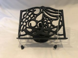 Vintage Cast Iron Cookbook,  Recipe,  Sheet Music,  Black Book Stand Shabby Chic